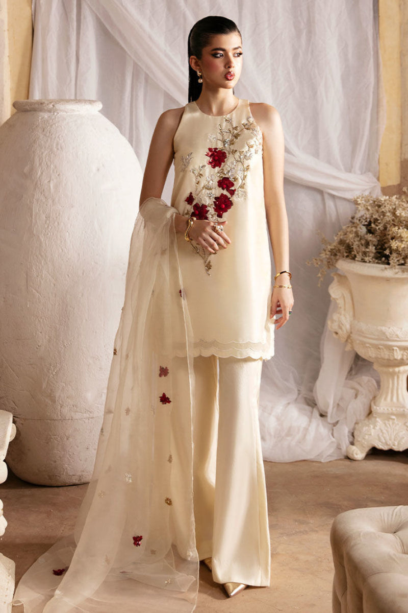 3 Piece Stitched Silk Suit - Ready to Wear