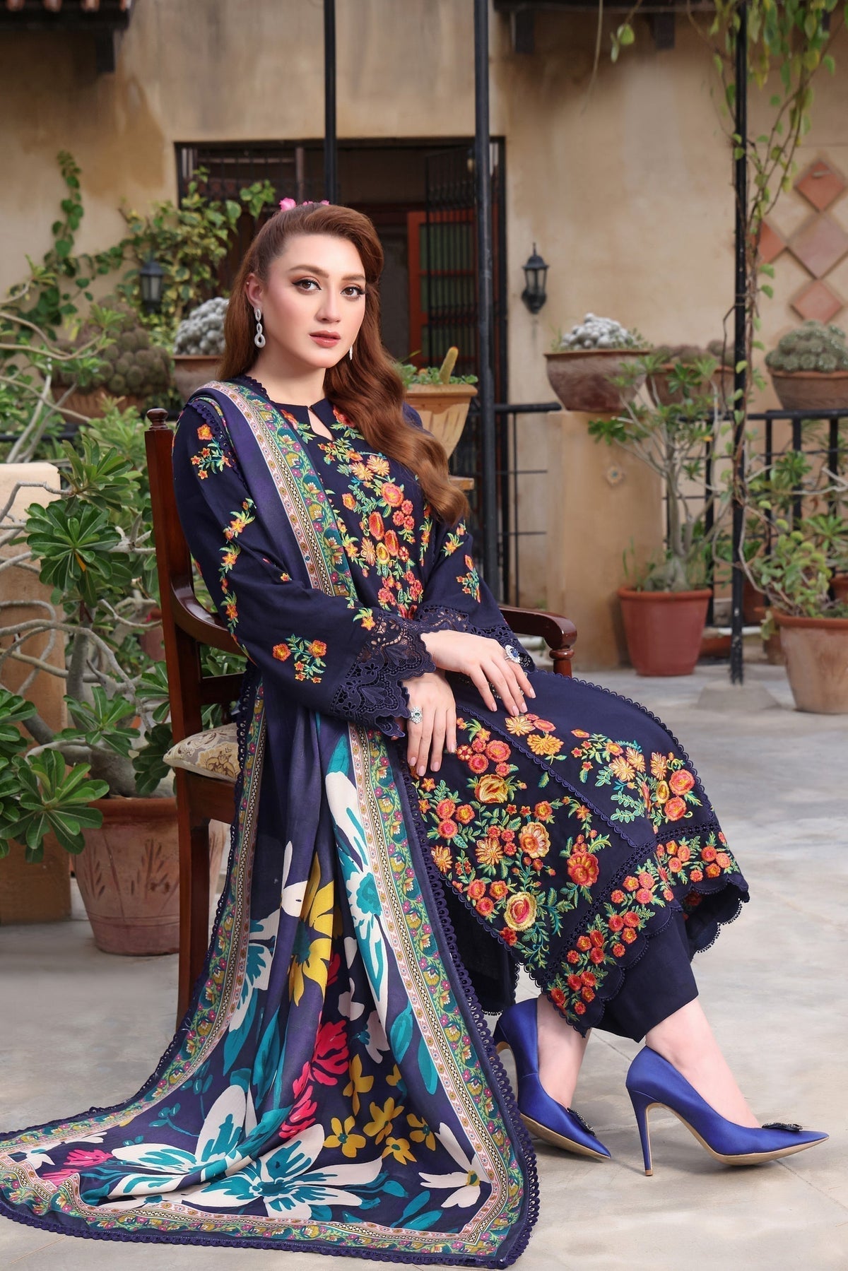 3 Piece Stitched Dhanak Dress - Ready to Wear