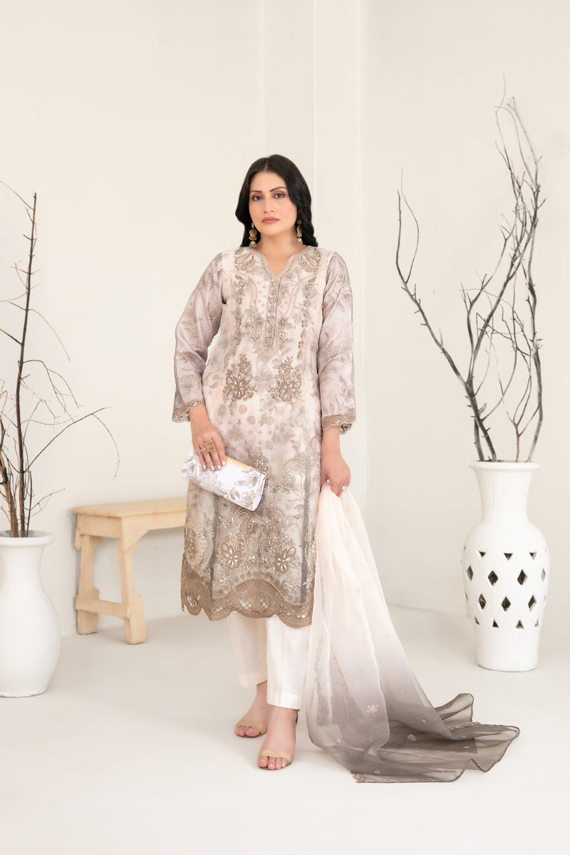 3-Piece -Stitched Organza Collection