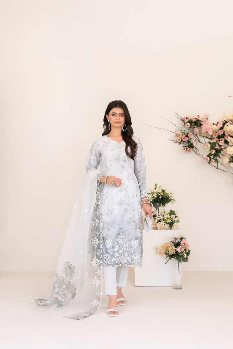 3 Piece-Stitched Organza Collection