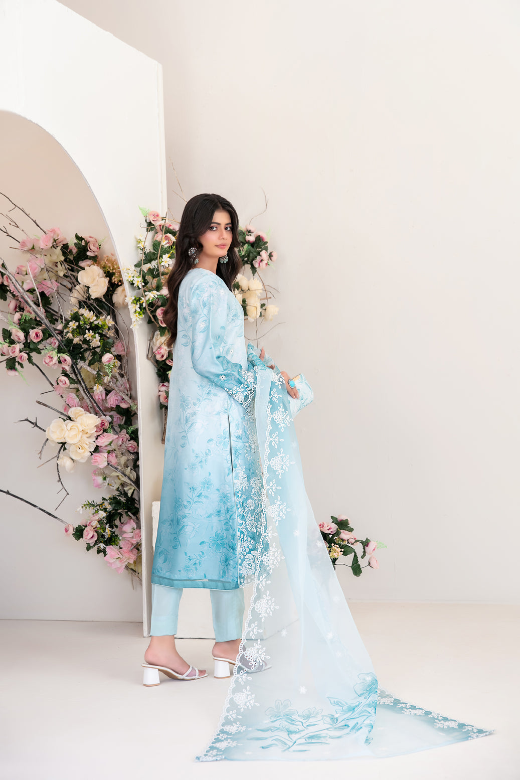 3 Piece Stitched Organza Suit