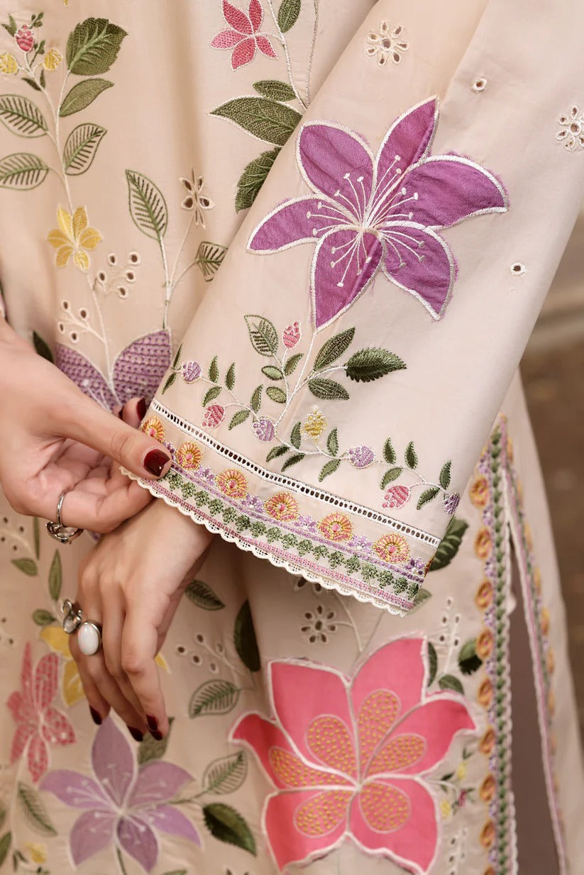 03-Piece Lawn Suit With Silk Dupatta | Ready To Wear