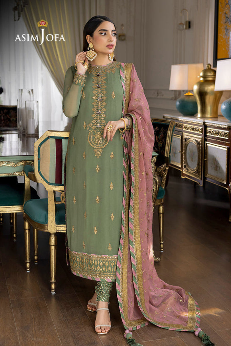 3 Piece Stitched Chiffon Suit