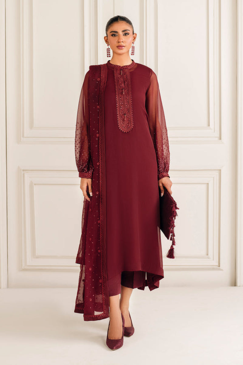 3 Piece Stitched Chiffon Suit - Ready to Wear