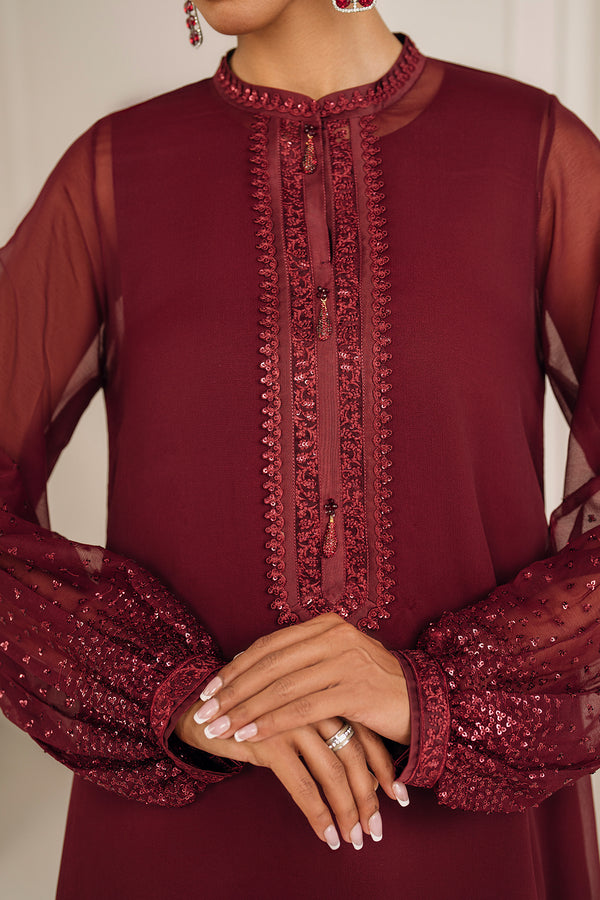 3 Piece Stitched Chiffon Suit - Ready to Wear