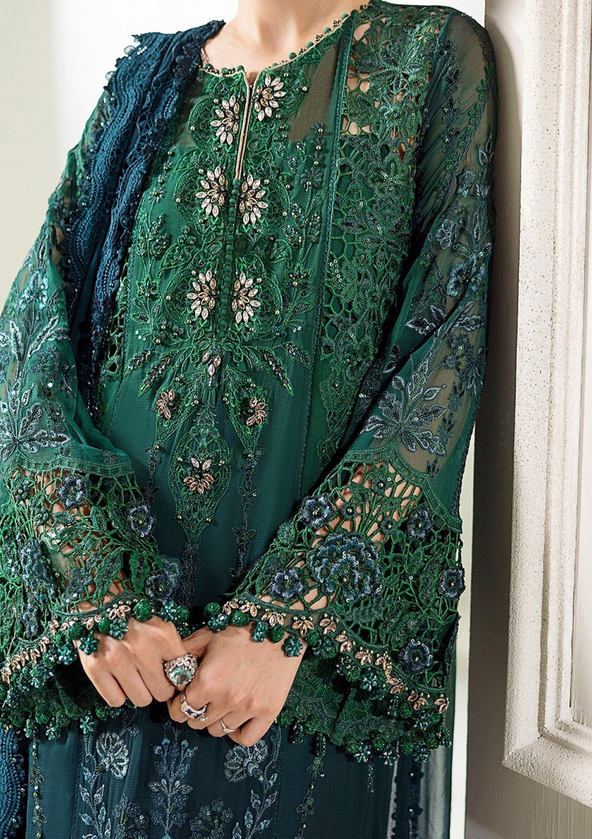 Chiffon Collection | Luxury Tie & Dye Embroidered 3-Piece Suit
