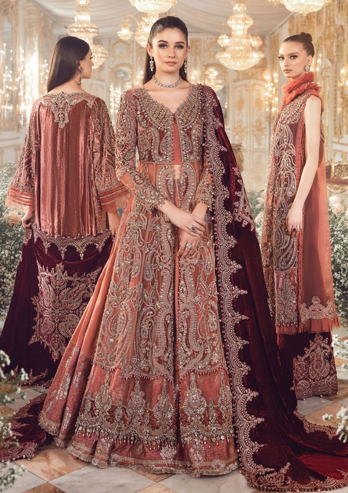 3 Piece Stitched Net Frock – Ready to Wear