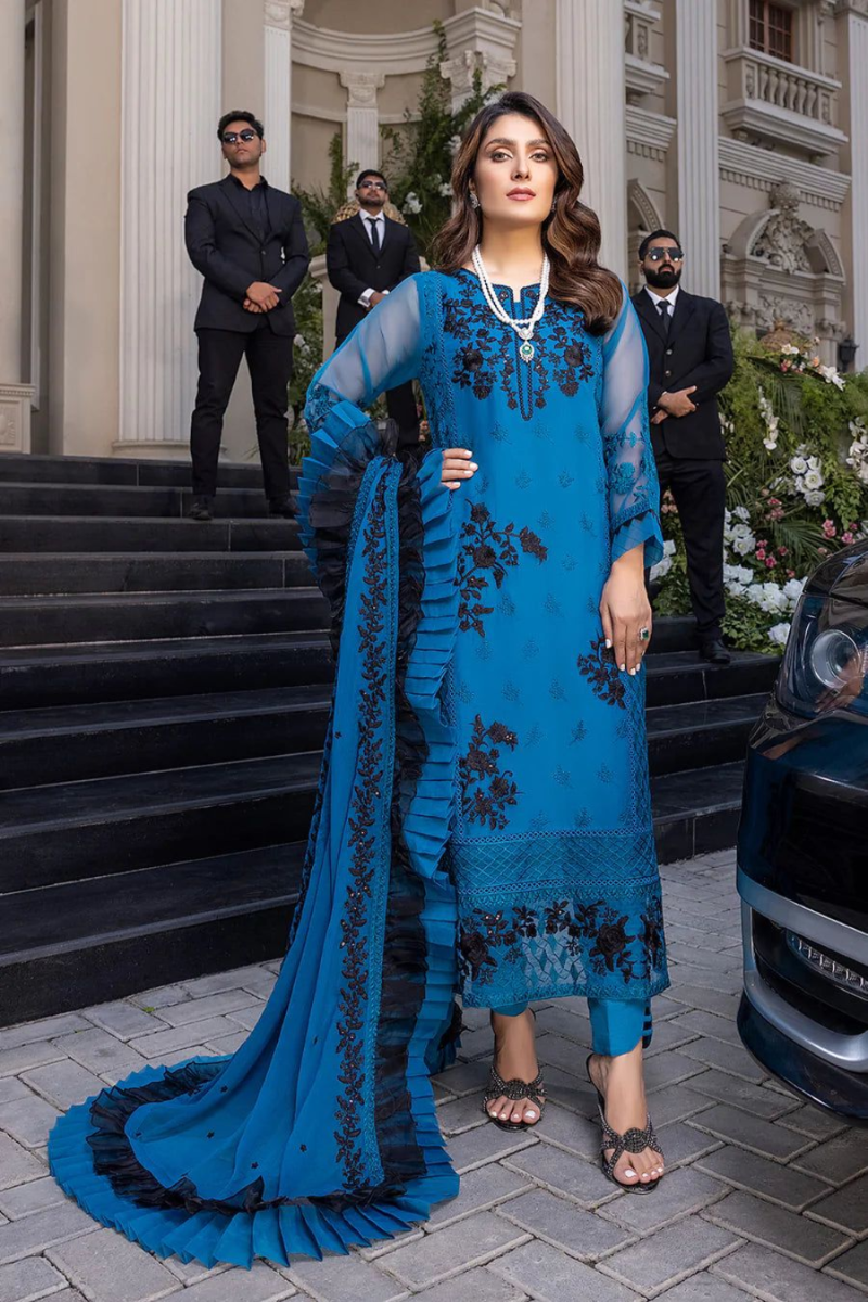 03-PIECE STITCHED CHIFFON SUIT