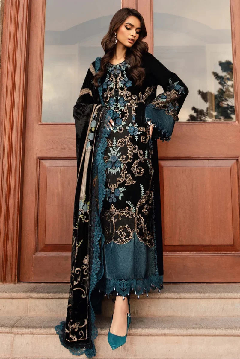 3 Piece Stitched Velvet Suit - Ready to Wear