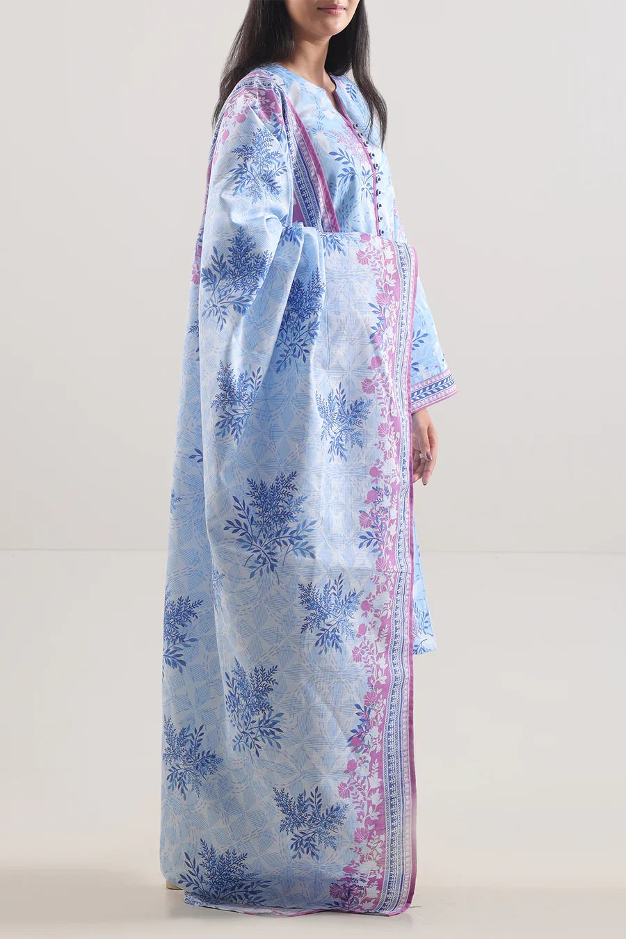 03-Piece Printed Lawn Suit - Ready To Wear