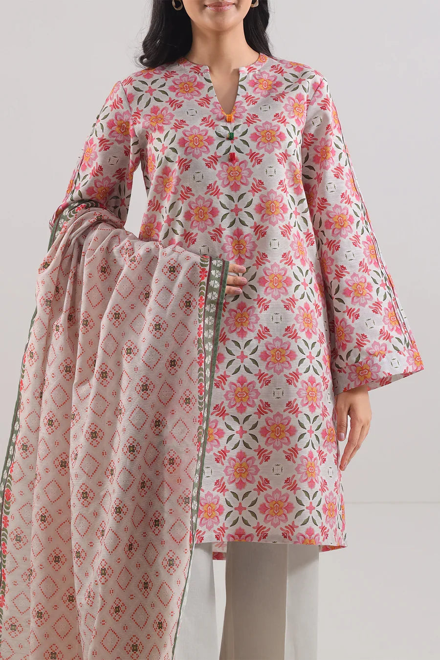 03-Piece Printed Lawn Suit - Ready To Wear