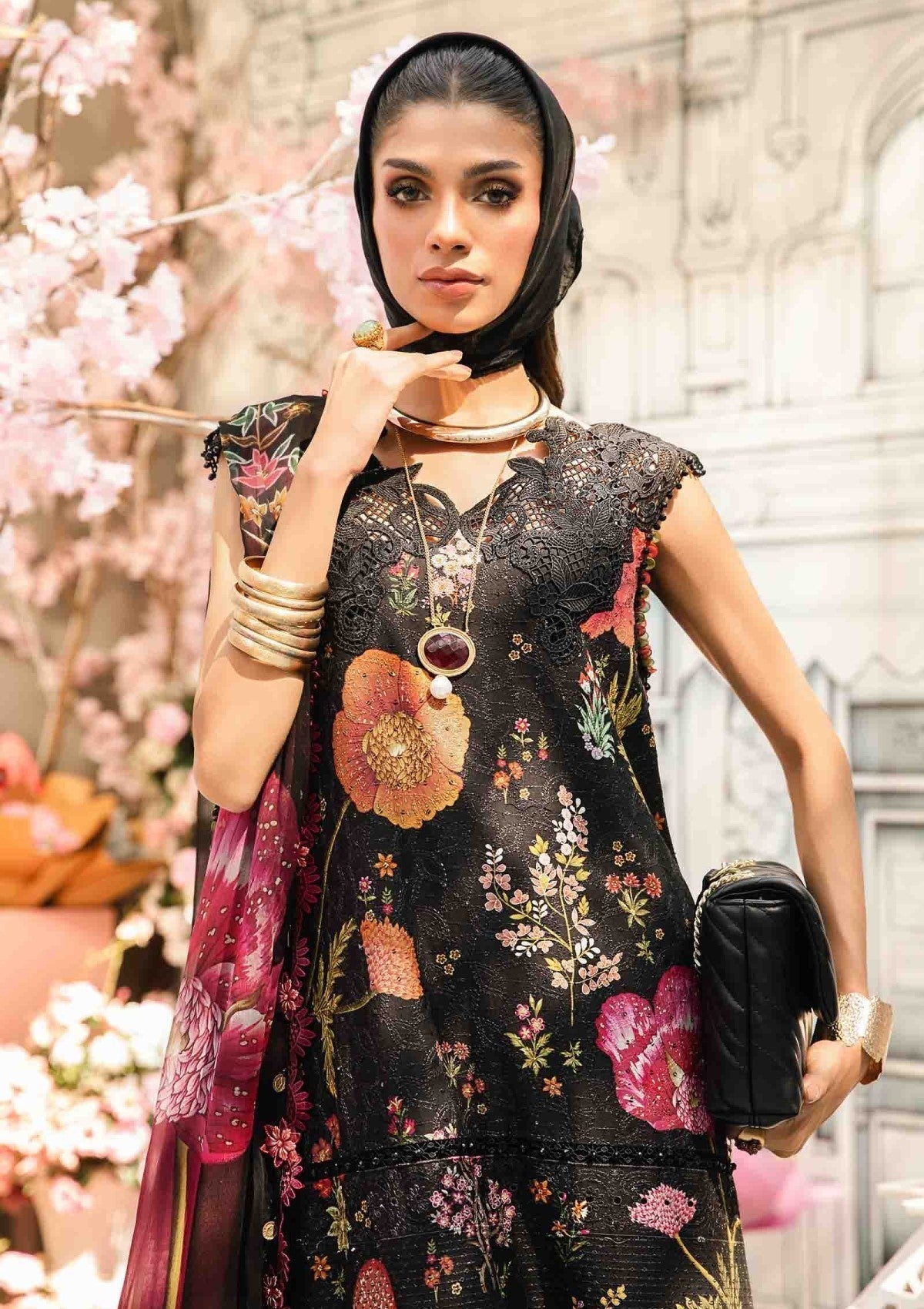 3 Piece Embroidery Lawn with Chiffon Dupatta