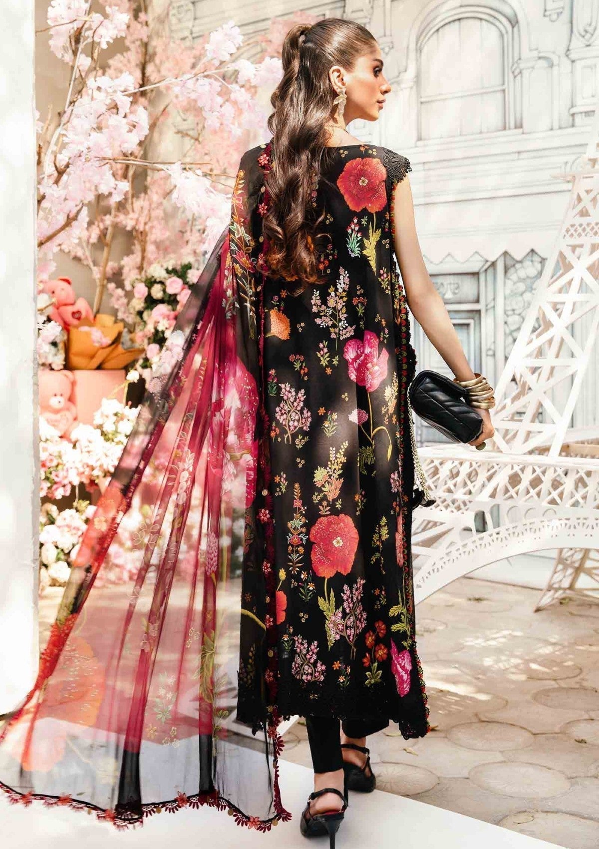 3 Piece Embroidery Lawn with Chiffon Dupatta