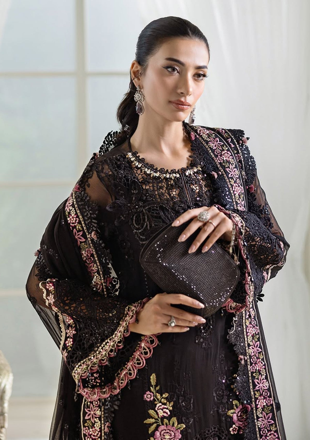3 Piece Stitched Chiffon Suit - Ready  to Wear