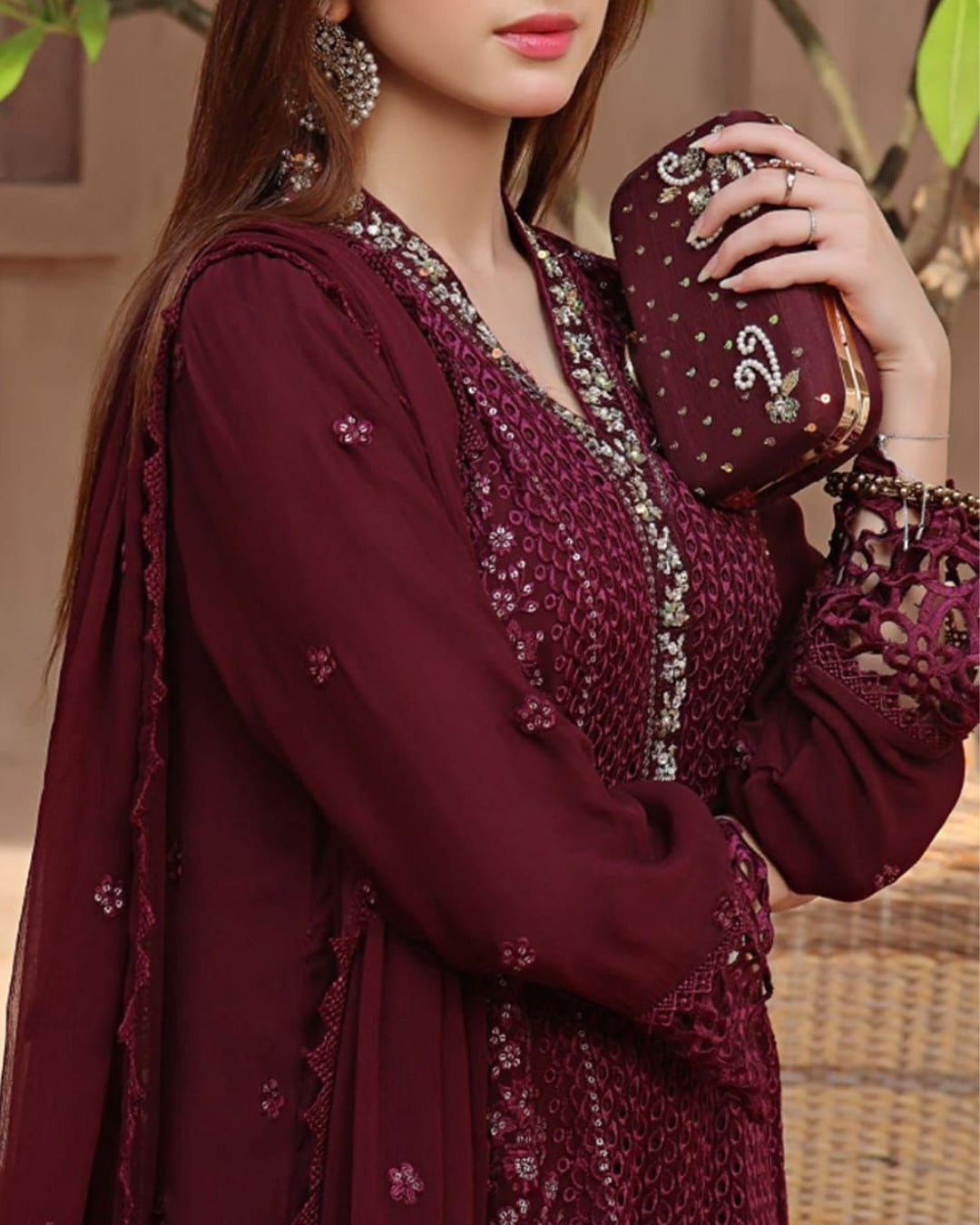 Chiffon Suit with Malai Trouser