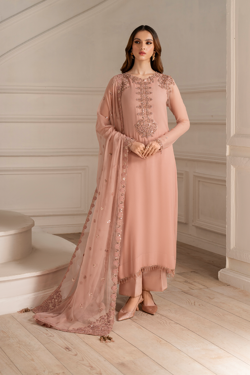 Luxury Formals Chiffon & Malai 3-Piece Suit