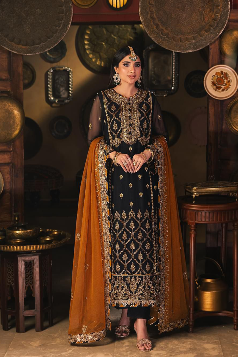 3 Piece Stitched Chiffon Suit - Ready to Wear
