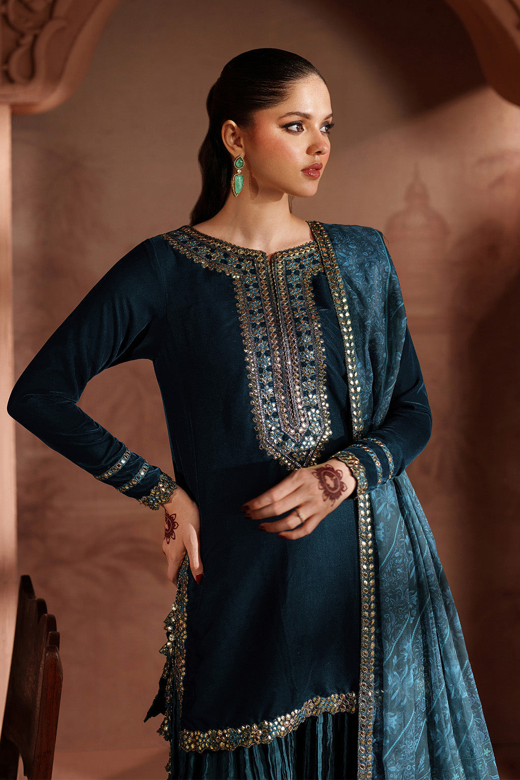 3 Piece Stitched Velvet Suit - Ready to Wear