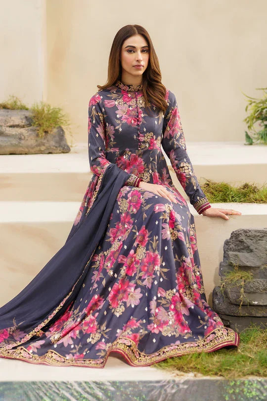 03-Piece Printed Lawn Suit ( Maxi Style ) - Ready To Wear