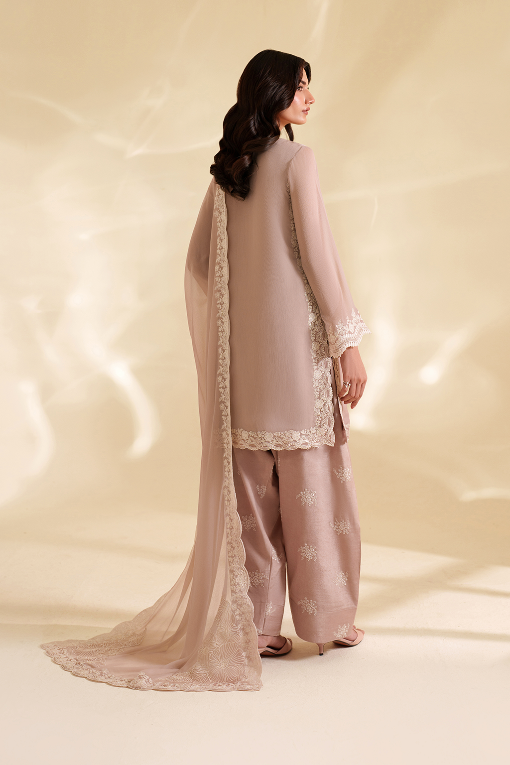 3 Piece Stitched Chiffon Suit - Ready To Wear