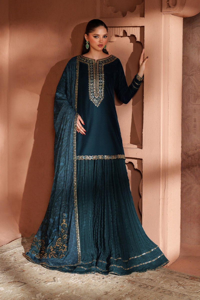 3 Piece Stitched Velvet Suit - Ready to Wear