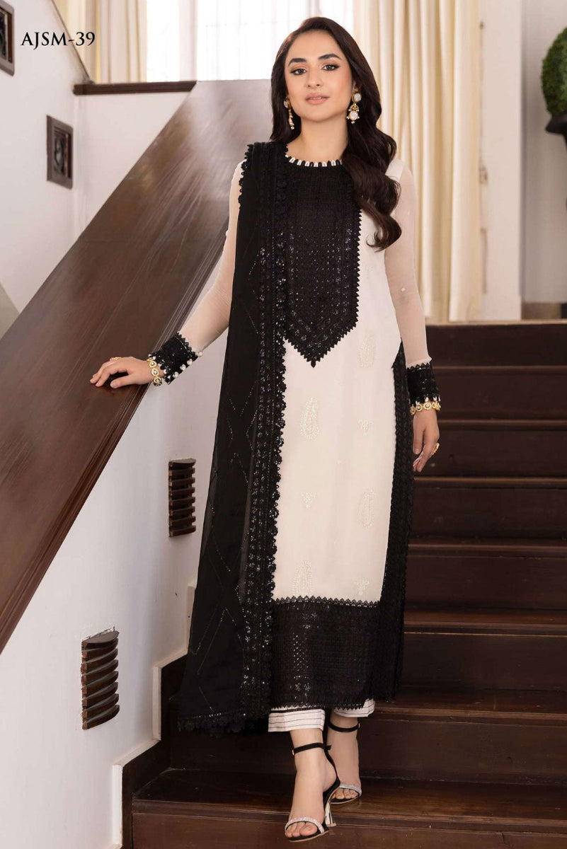 Embroidered Chiffon 3-Piece Suit