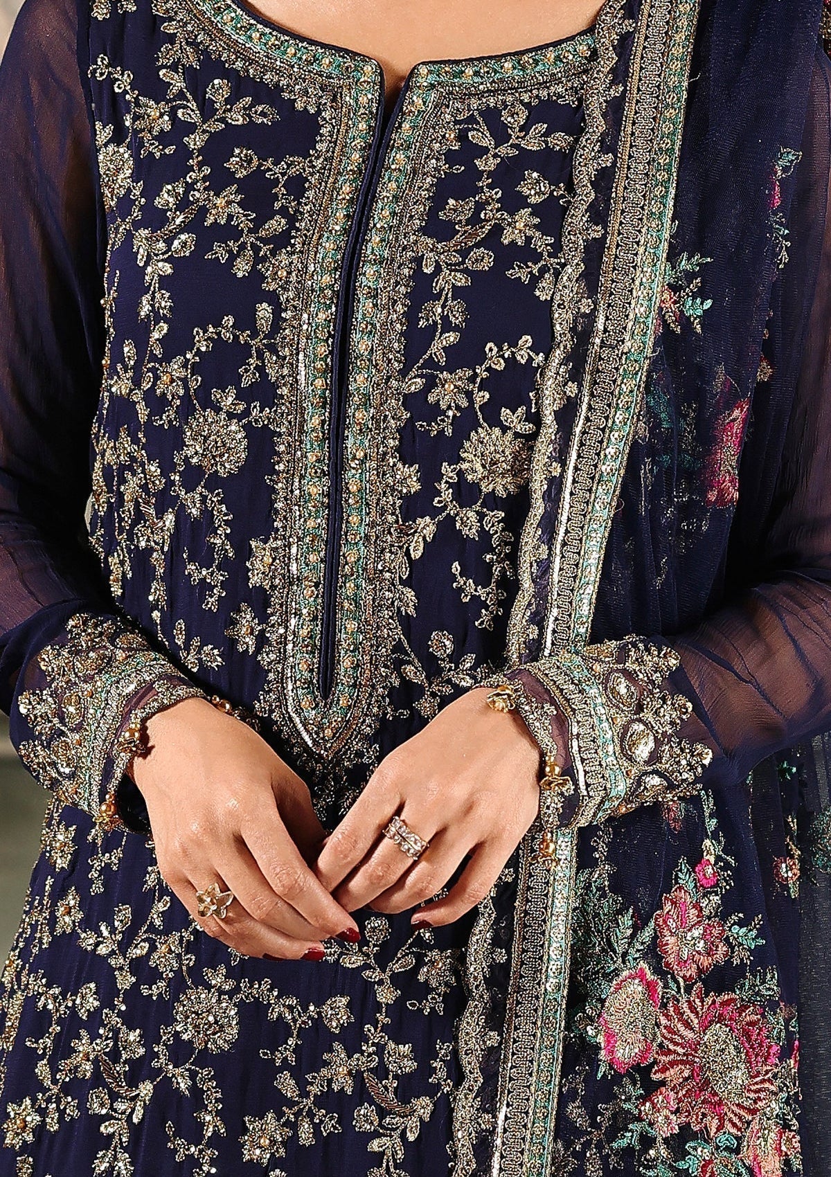 3-Piece Stitched Luxury Chiffon Suit