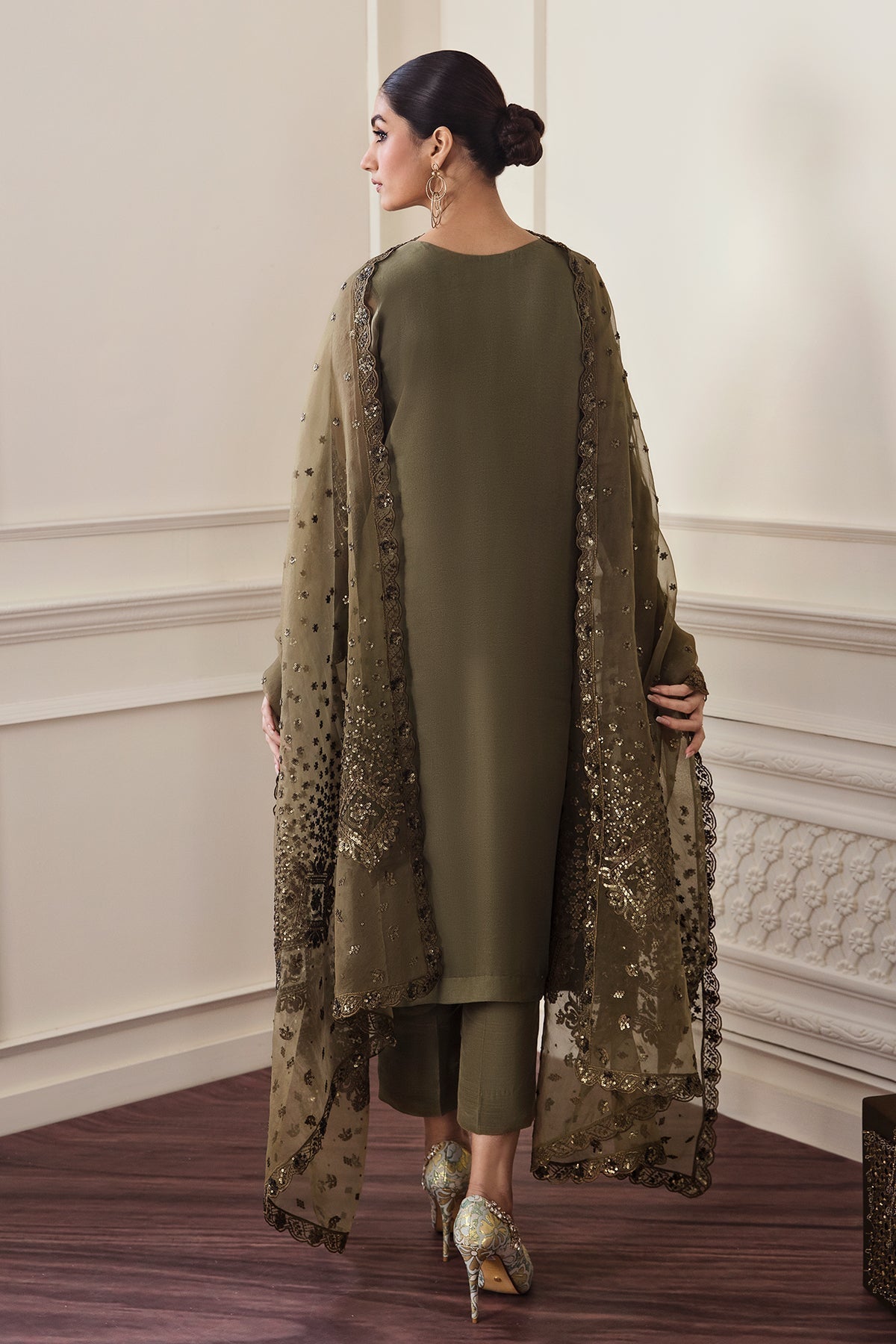 3-Piece Stitched – Chiffon  Suit - Ready to Wear