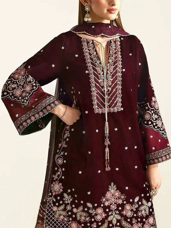 3 Piece Stitched Velvet Suit - Ready to Wear