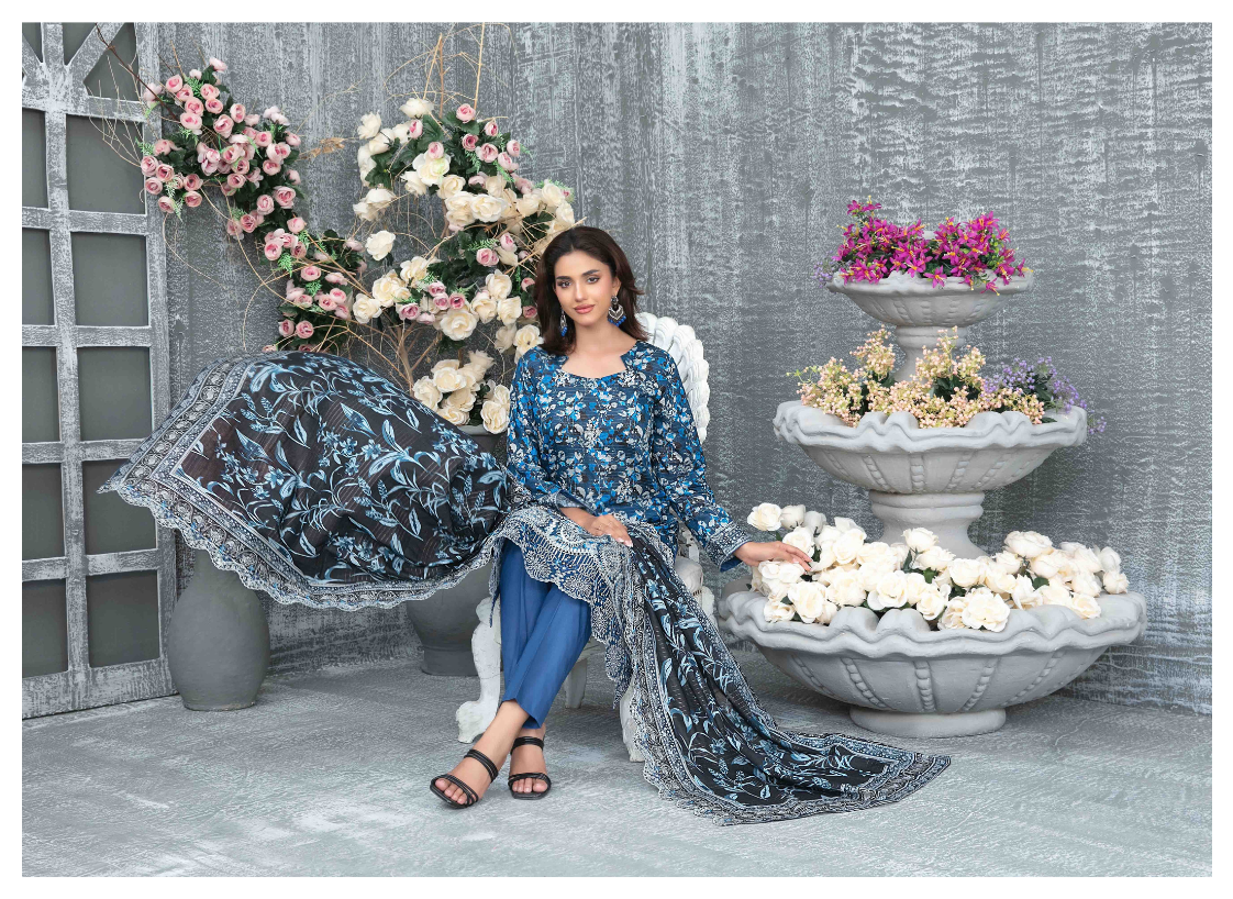 Embroidered Digital Print Lawn Suit