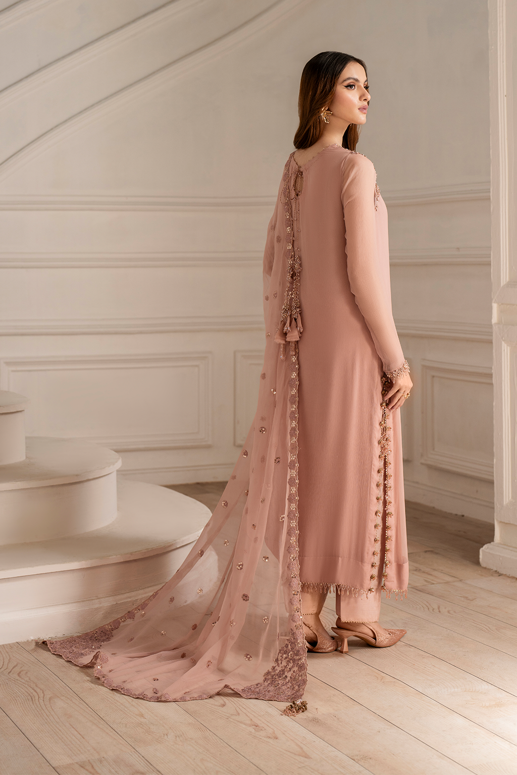 Luxury Formals Chiffon & Malai 3-Piece Suit