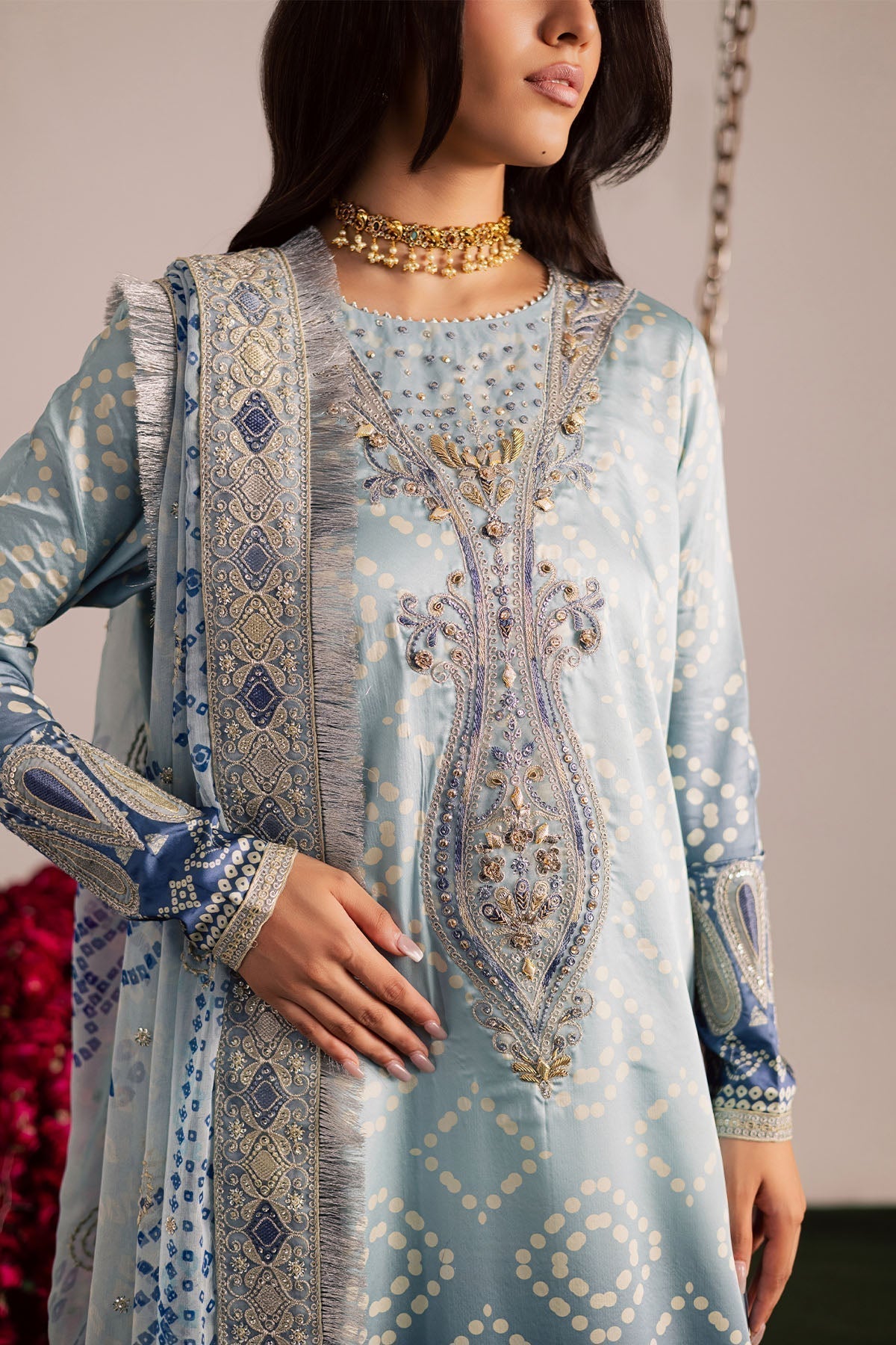 3 Piece Stitched Lawn Suit - Ready  to Wear
