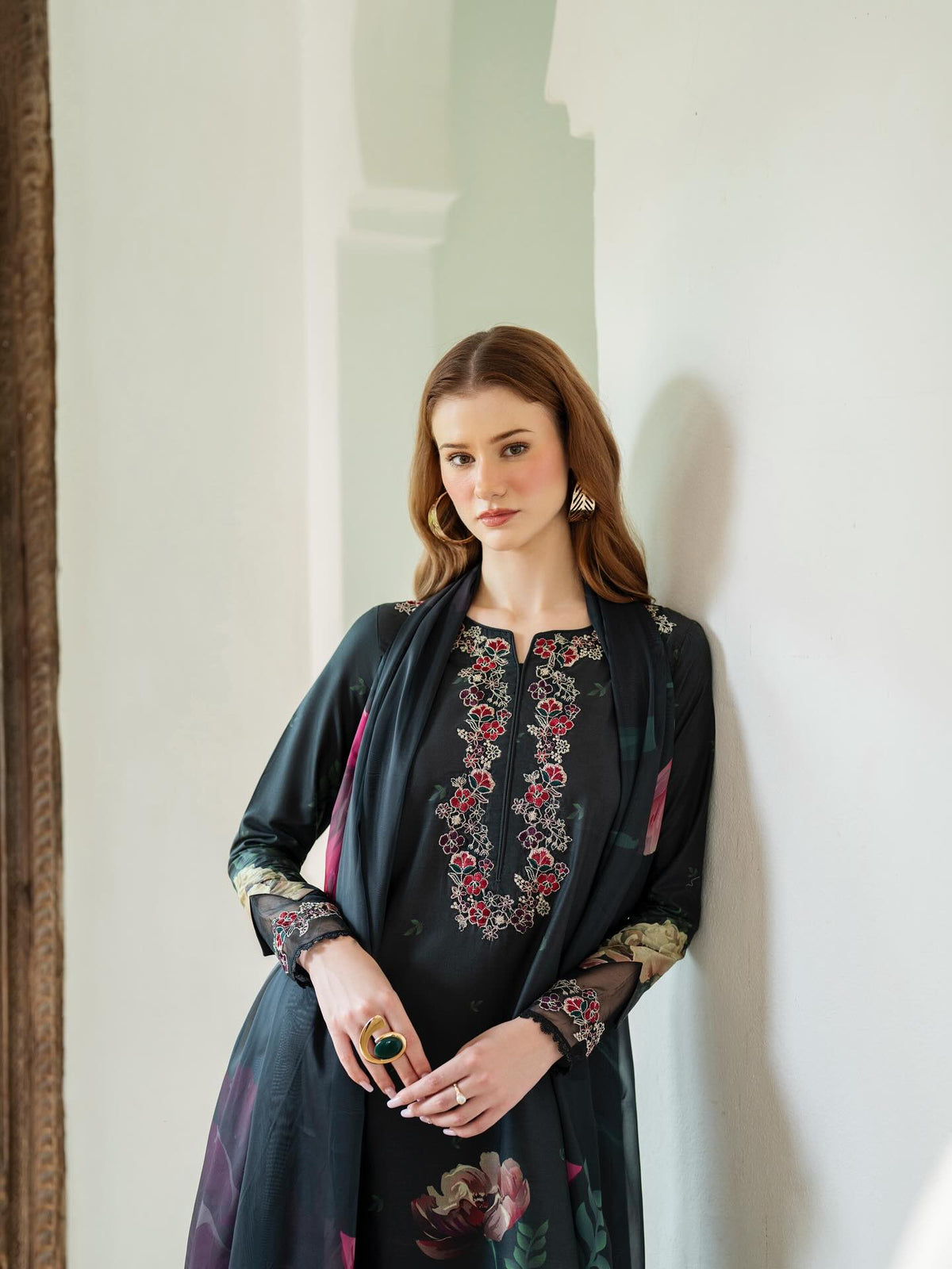 03-PIECE PREMIUM LAWN SUIT WITH VOILE DUPATTA