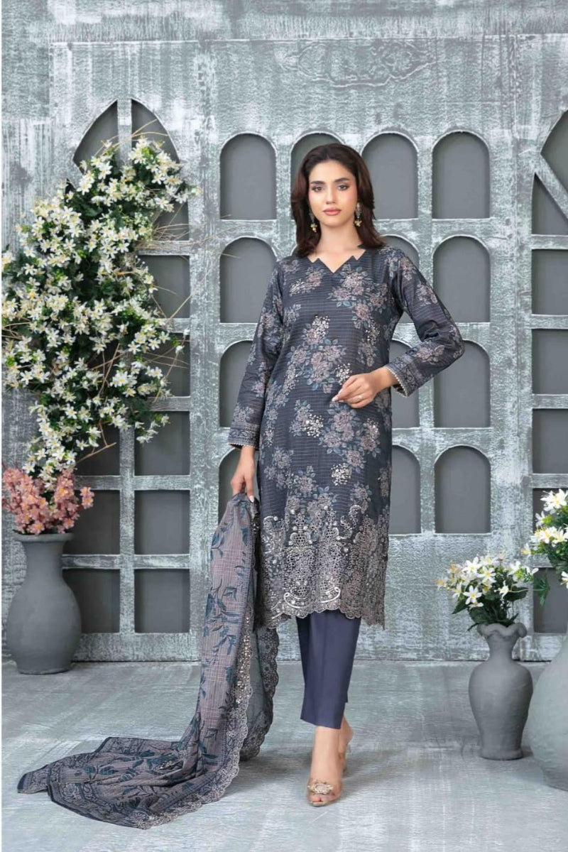 3 Piece Stitched Lawn Suit