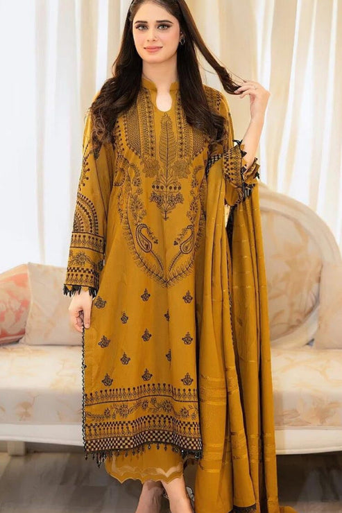 3 Piece Stitched Lawn Suit - Ready To Wear