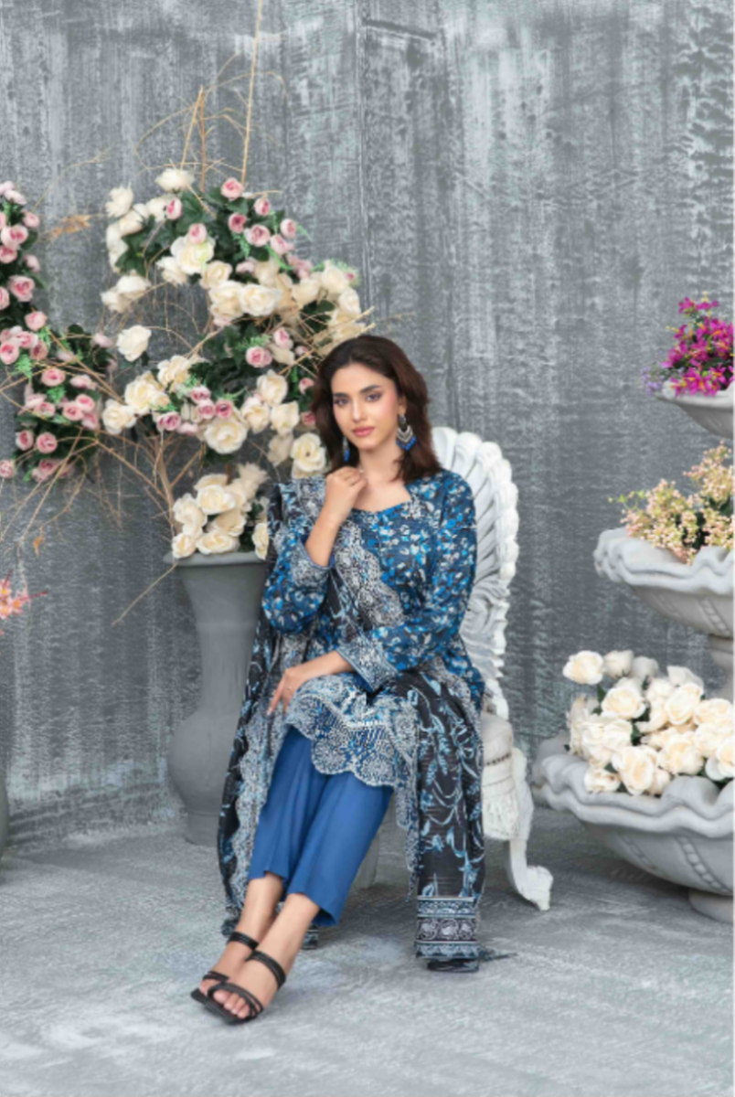 Embroidered Digital Print Lawn Suit