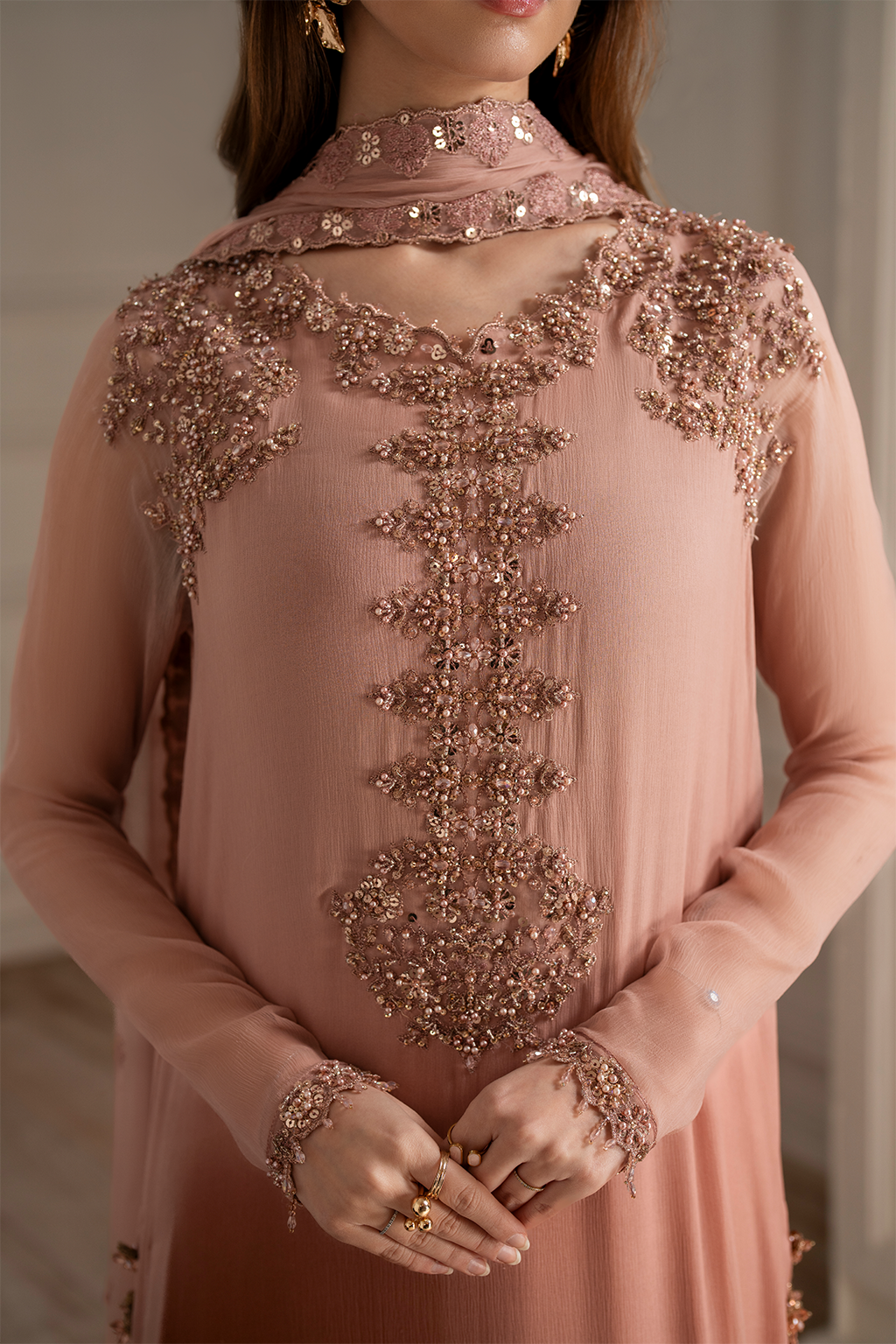 Luxury Formals Chiffon & Malai 3-Piece Suit