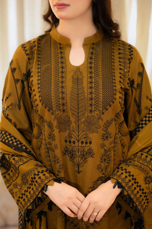 3 Piece Stitched Lawn Suit - Ready To Wear