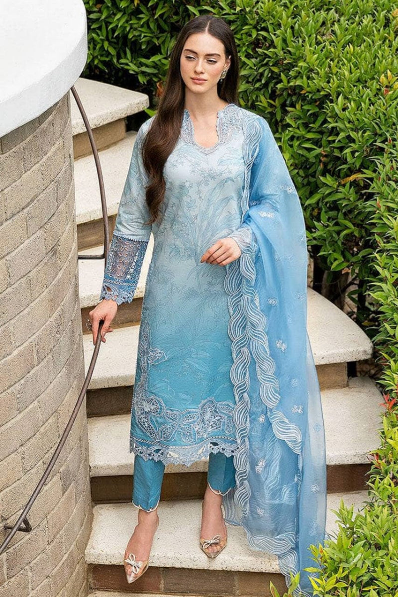 Luxury Stitched Lawn Suit with Embroidered Organza Dupatta