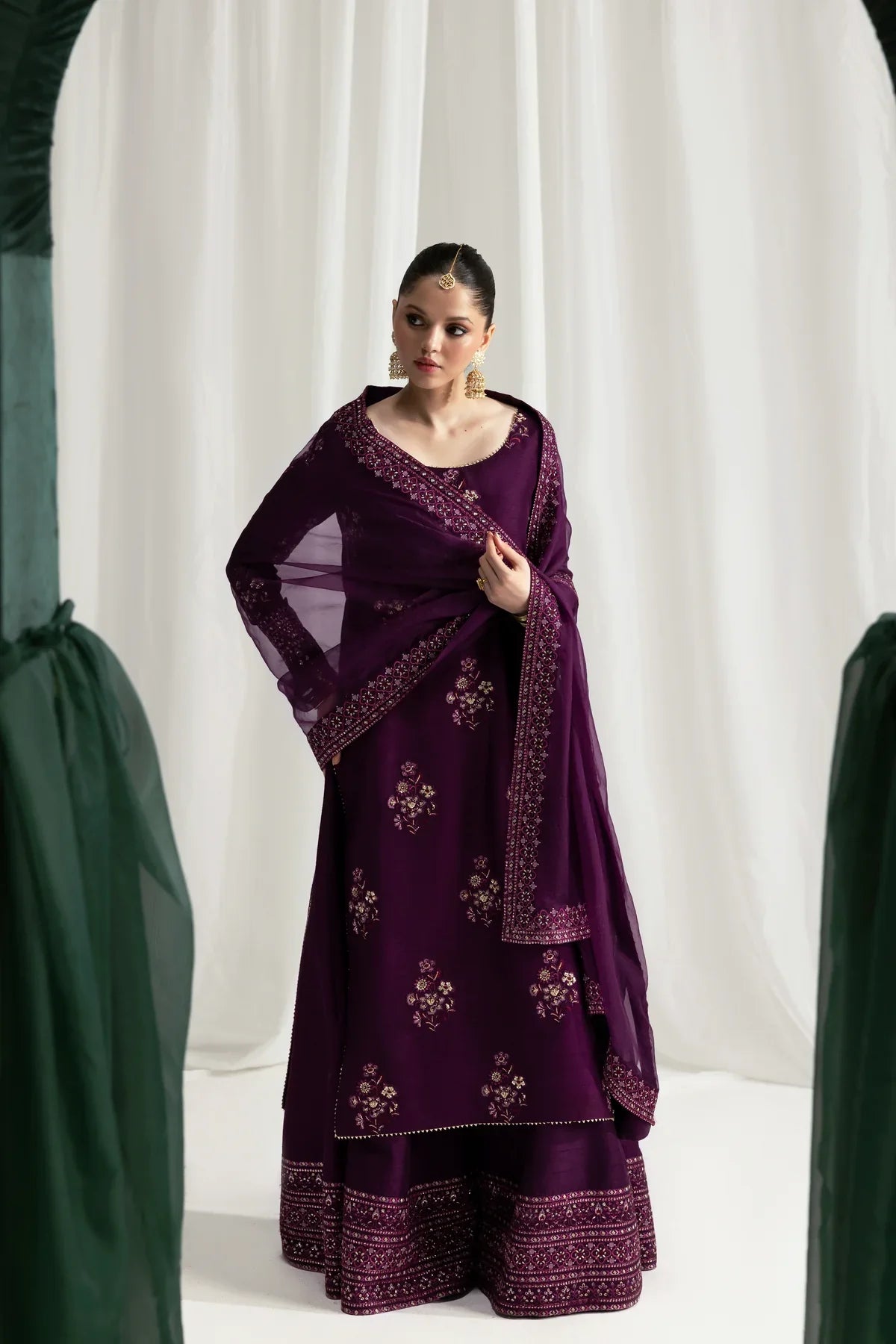 3 Piece Stitched Raw Silk Suit - Ready to Wear