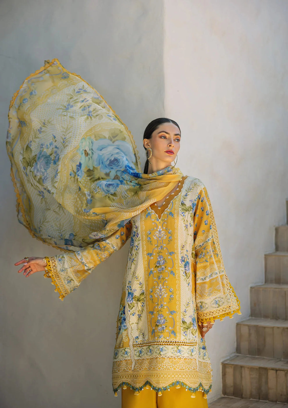 3 Piece Stitched  Lawn Suit - Ready  to Wear
