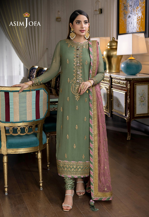 3 Piece Stitched Chiffon Suit