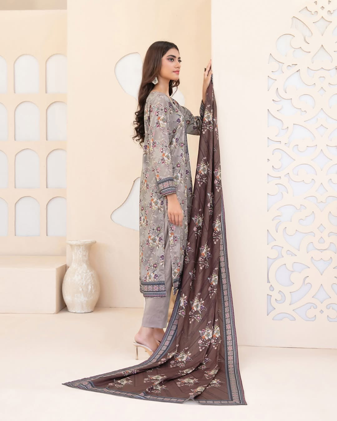 Elegant 3-Piece Stitched Digital Printed Staple