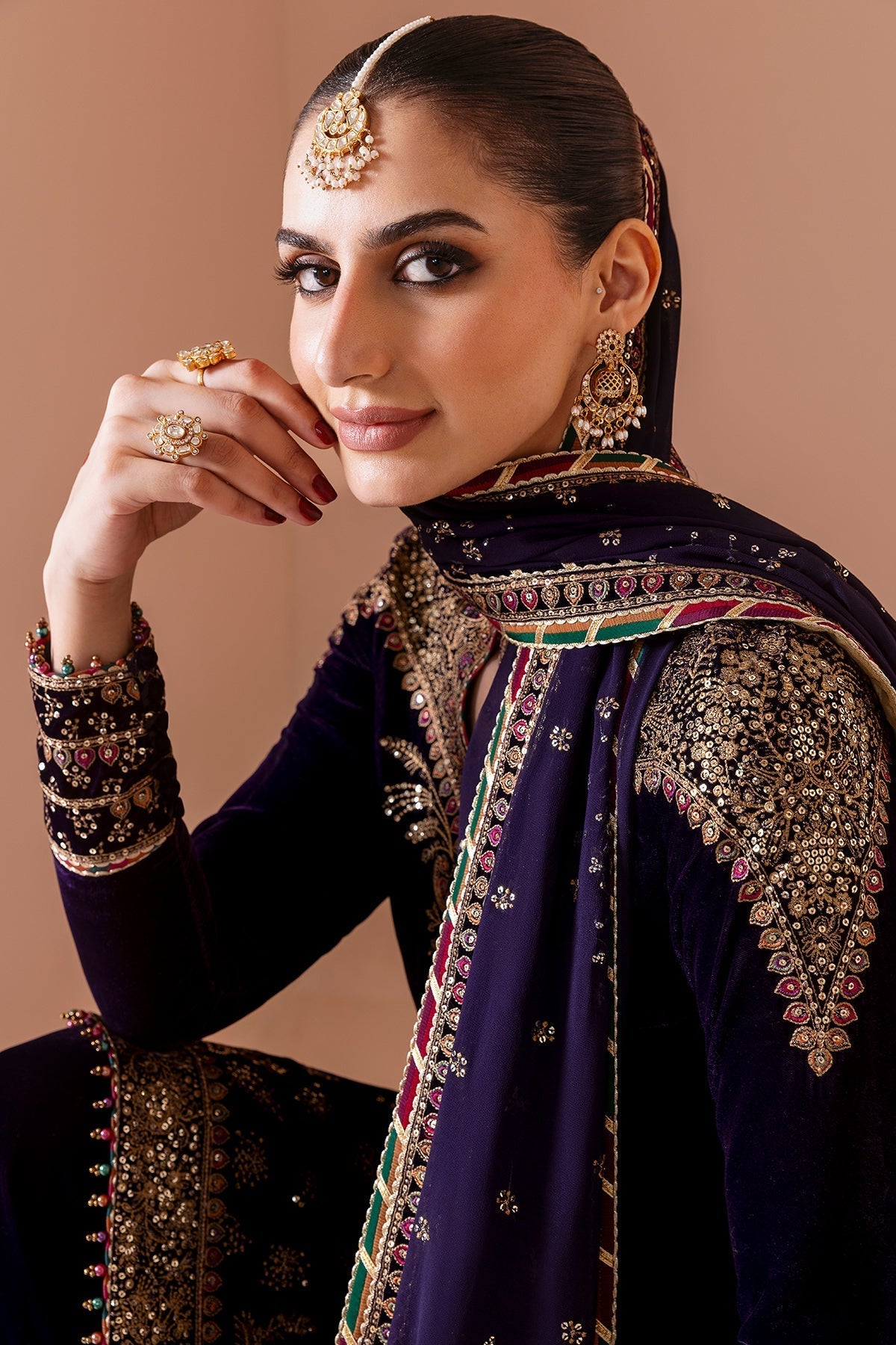 3 Piece Stitched Velvet Suit - Ready to Wear