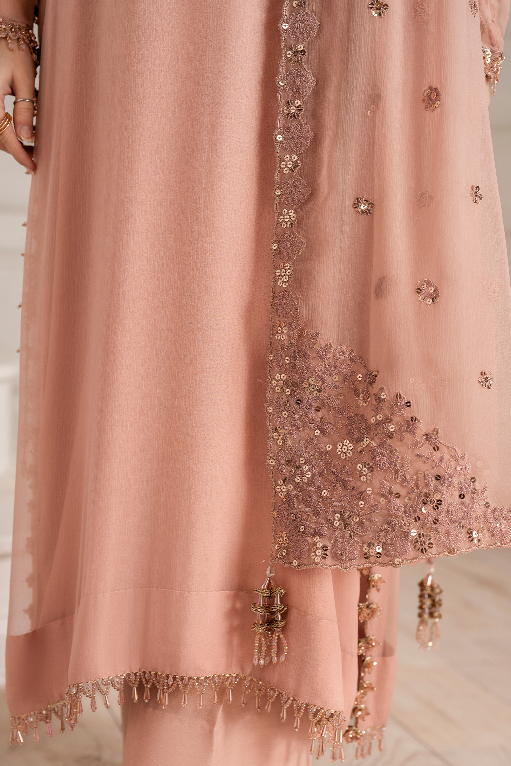 Luxury Formals Chiffon & Malai 3-Piece Suit
