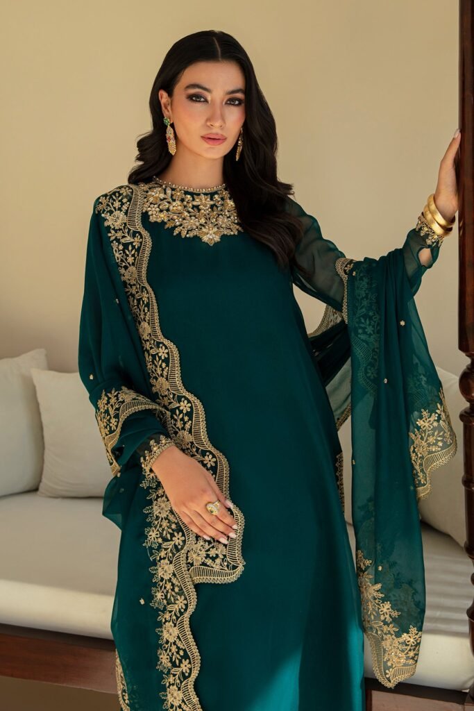 3  Piece Stitched Chiffon Suit - Ready to Wear