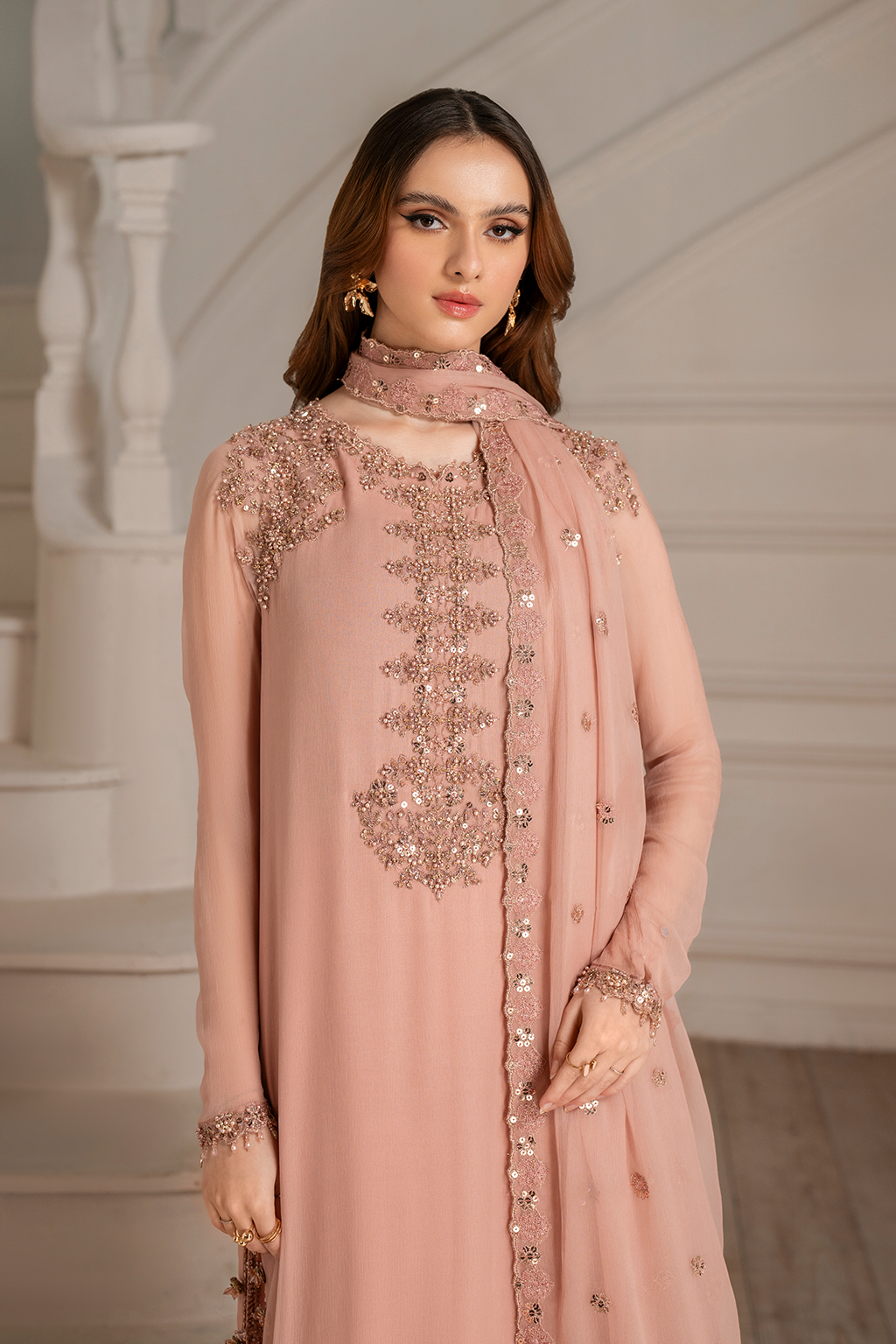 Luxury Formals Chiffon & Malai 3-Piece Suit