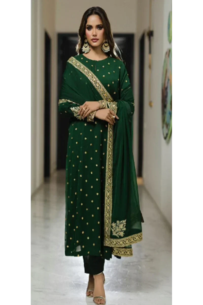 3 Piece Stitched Chiffon Suit - Ready to Wear