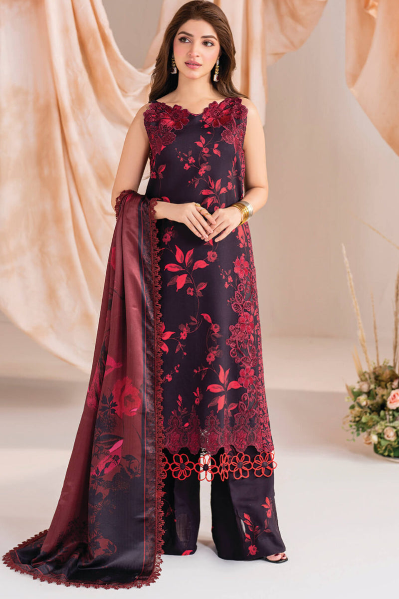 3 Piece Stitched Silk Suit