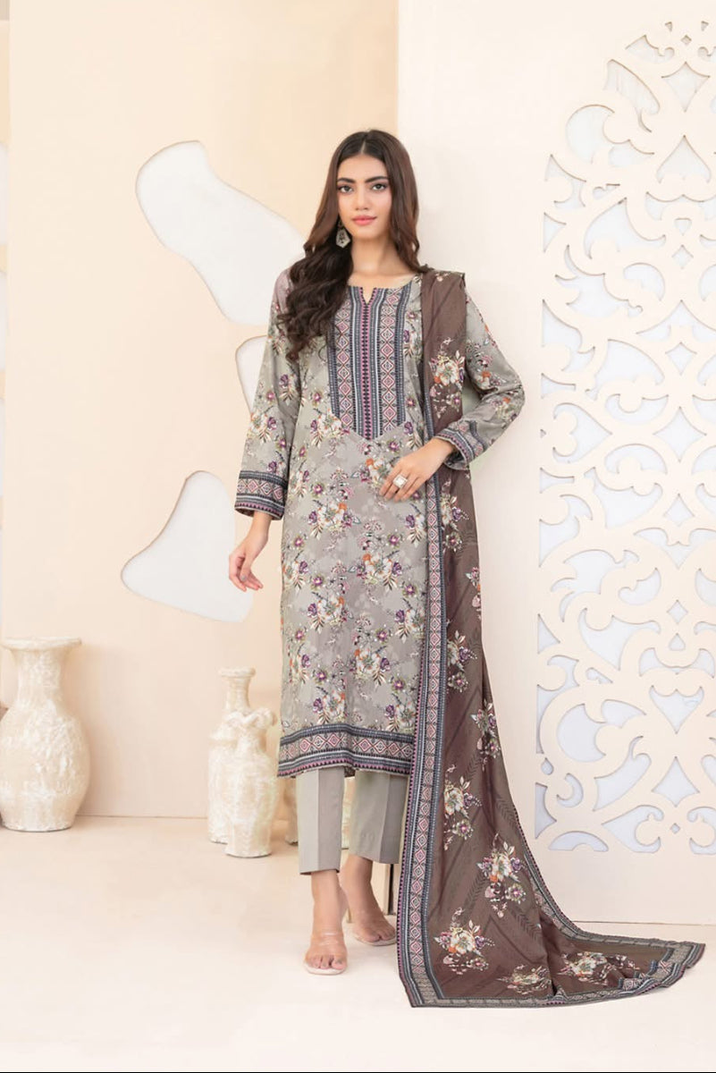 Elegant 3-Piece Stitched Digital Printed Staple